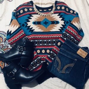 FOREVER 21 Tribal Print Sweater